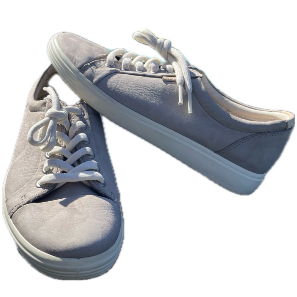 ECCO Soft 7 Gray Taupe Women’s  Nubuck Leather Shoes/Sneakers size 38EU/ 7 US